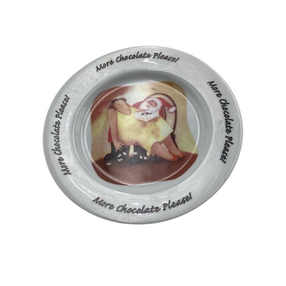 Erika Oller "More Chocolate Please"‎ Dessert Plate Whimsical Art